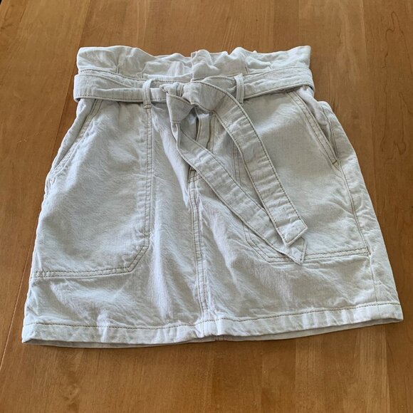 Free People Splendor In The Grass High-Waisted Denim Skirt Linen Blend Size 2 - Picture 9 of 10